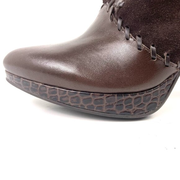 Gianni Bini Brown Patchwork Ankle Boots – Size 7.5M, 3.75” Heel - Picture 10 of 12